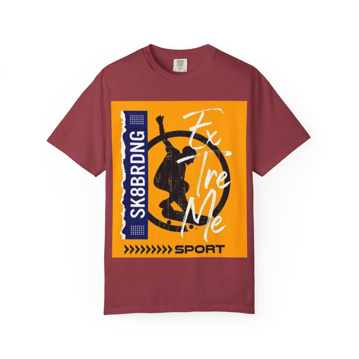 Sporty Graphic Tee for Skaters, Unisex Garment-Dyed T-shirt, Skateboarding Apparel, Casual Wear, Gift for Sport Lovers, Urban Fashion