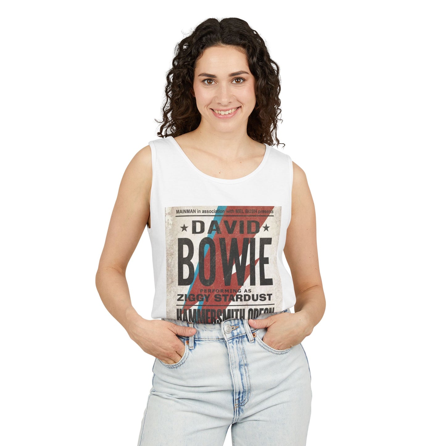 Vintage David Bowie Tank Top - Unisex Garment-Dyed Style