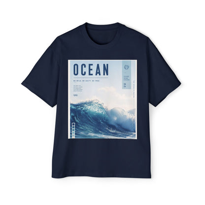 Ocean Wave Graphic Tee — "OCEAN" Coastal Photo Print T-Shirt