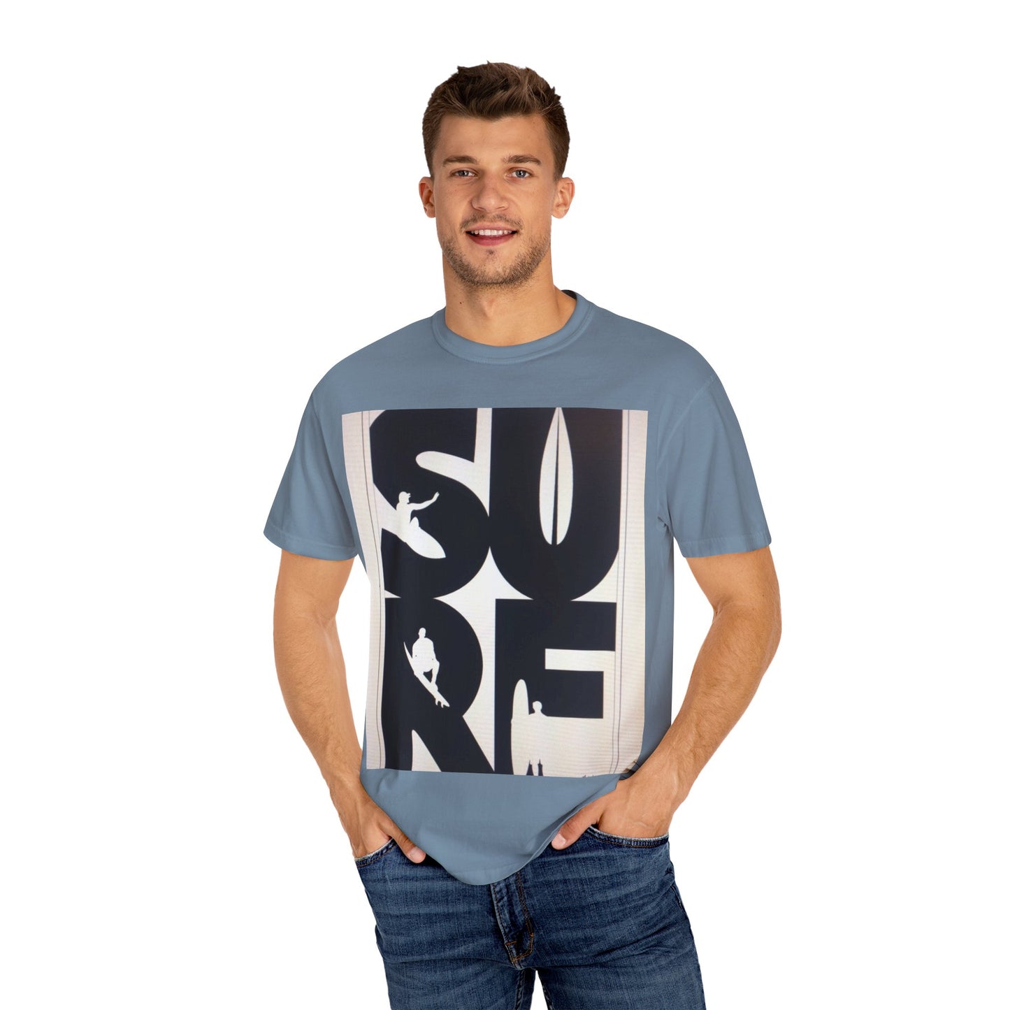 Surf Inspired Unisex Garment-Dyed T-Shirt, Beachwear, Casual Summer Tee, Surfing Gift, Trendy Streetwear, Comfortable Lifestyle Top
