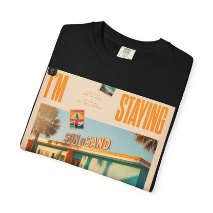 Weekend Staycation Vintage T-Shirt — "I'm Staying the Weekend" Retro Diner Design
