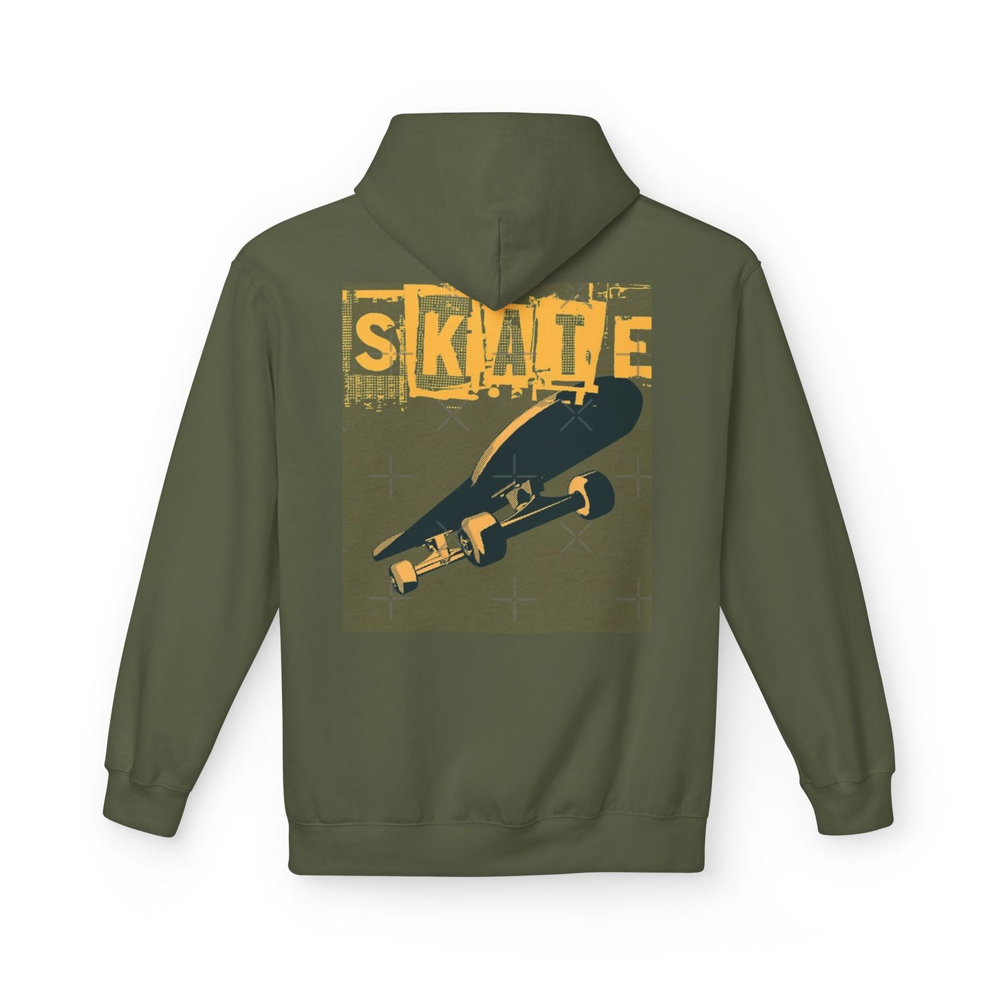 Skateboard Graphic Hoodie, Unisex Fleece Hoodie, Casual Streetwear, Gift for Skate Lovers, Cool Layer for Every Occasion