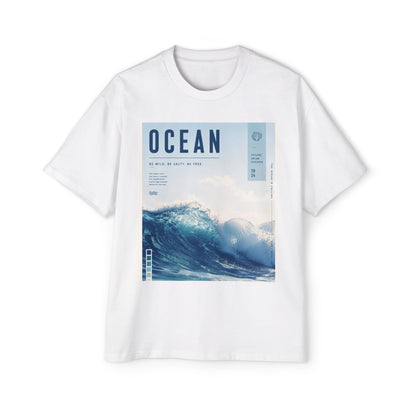 Ocean Wave Graphic Tee — "OCEAN" Coastal Photo Print T-Shirt