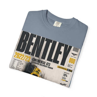Bentley Continental GT Newspaper Graphic T‑Shirt — Vintage Racing Poster Tee