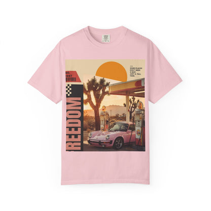 Freedom Road T-Shirt — Retro Desert Sunset Vintage Car Graphic