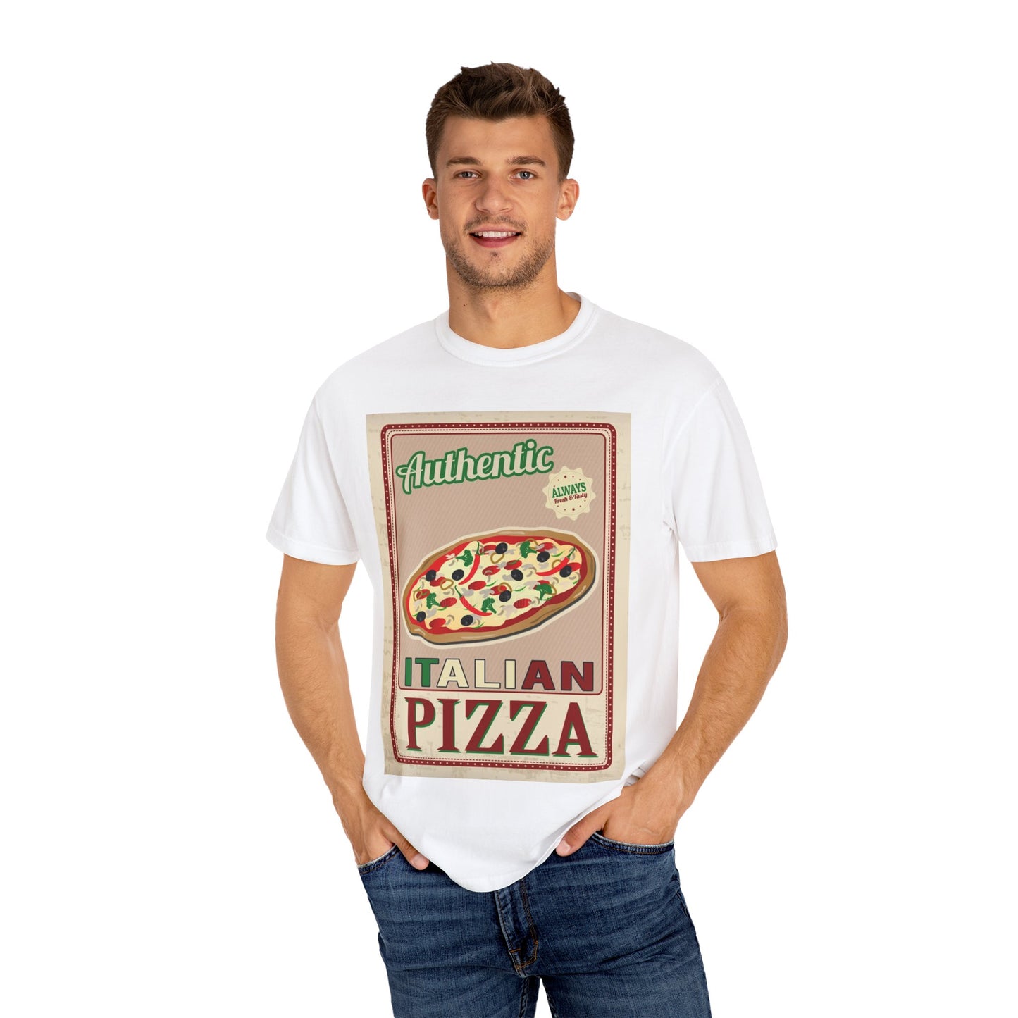 Authentic Italian Pizza Unisex Garment-Dyed T-Shirt