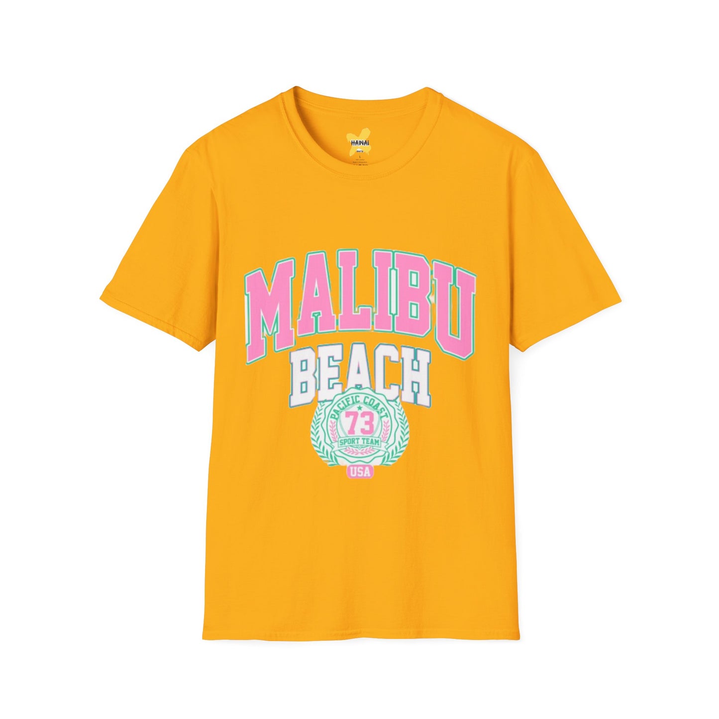 Malibu Beach Graphic T-Shirt - Unisex Softstyle Tee for Summer Vibes