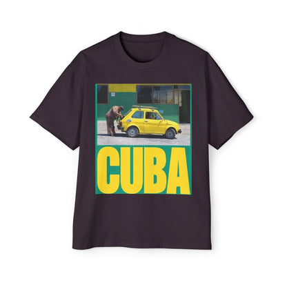 Cuba Vintage Photo Tee — Retro Yellow Car Graphic T-Shirt