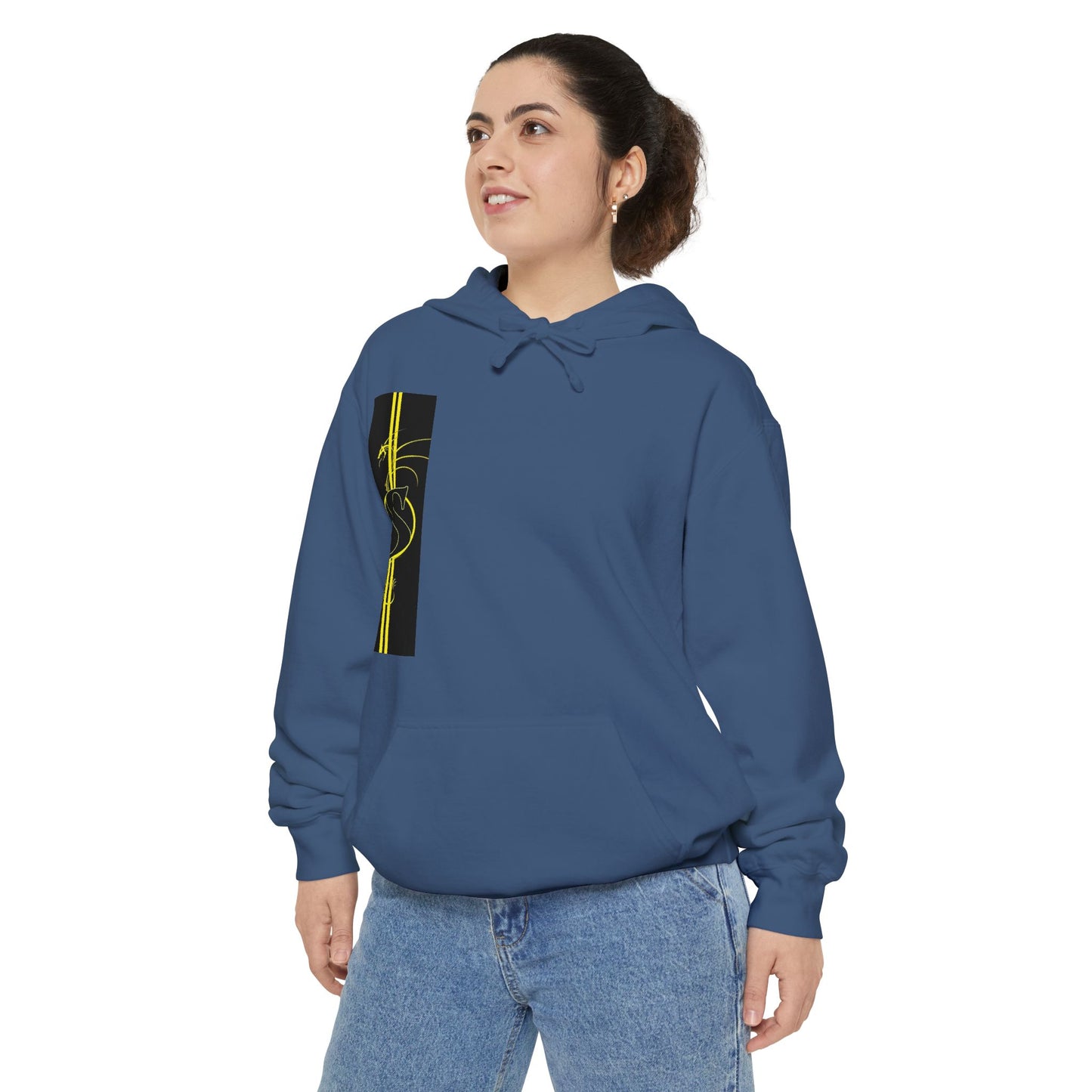 Volleyball Stripe Hoodie — Retro Yellow & Black Volleyball Design