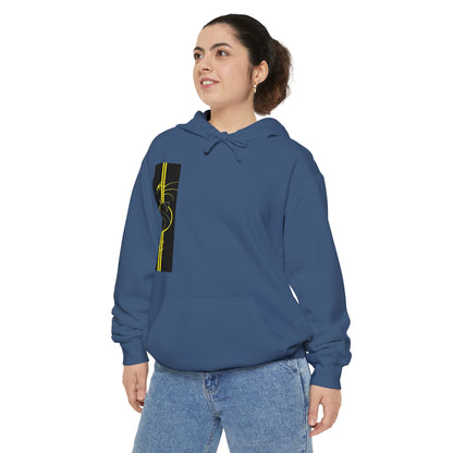 Volleyball Stripe Hoodie — Retro Yellow & Black Volleyball Design