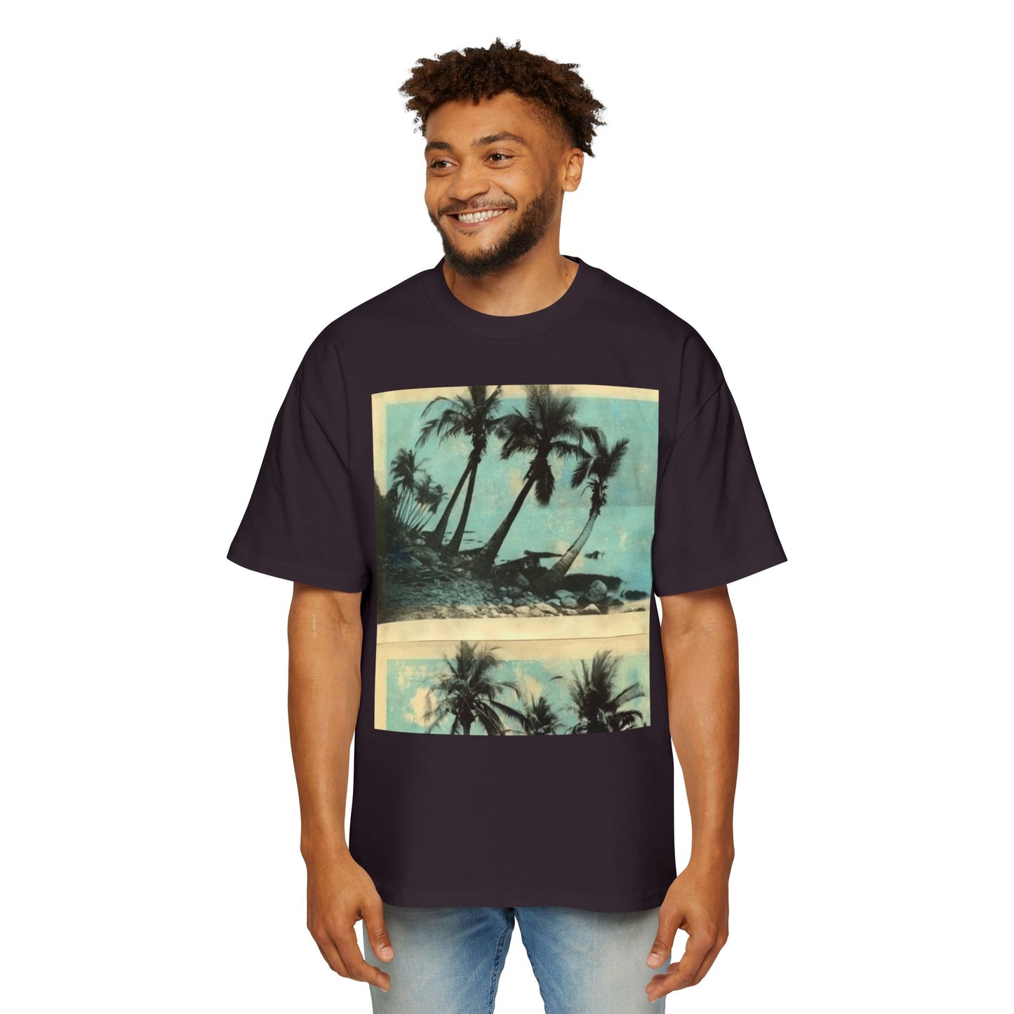 T-Shirt — Vintage Palm Beach Graphic Tee (Retro Tropical Sunset)
