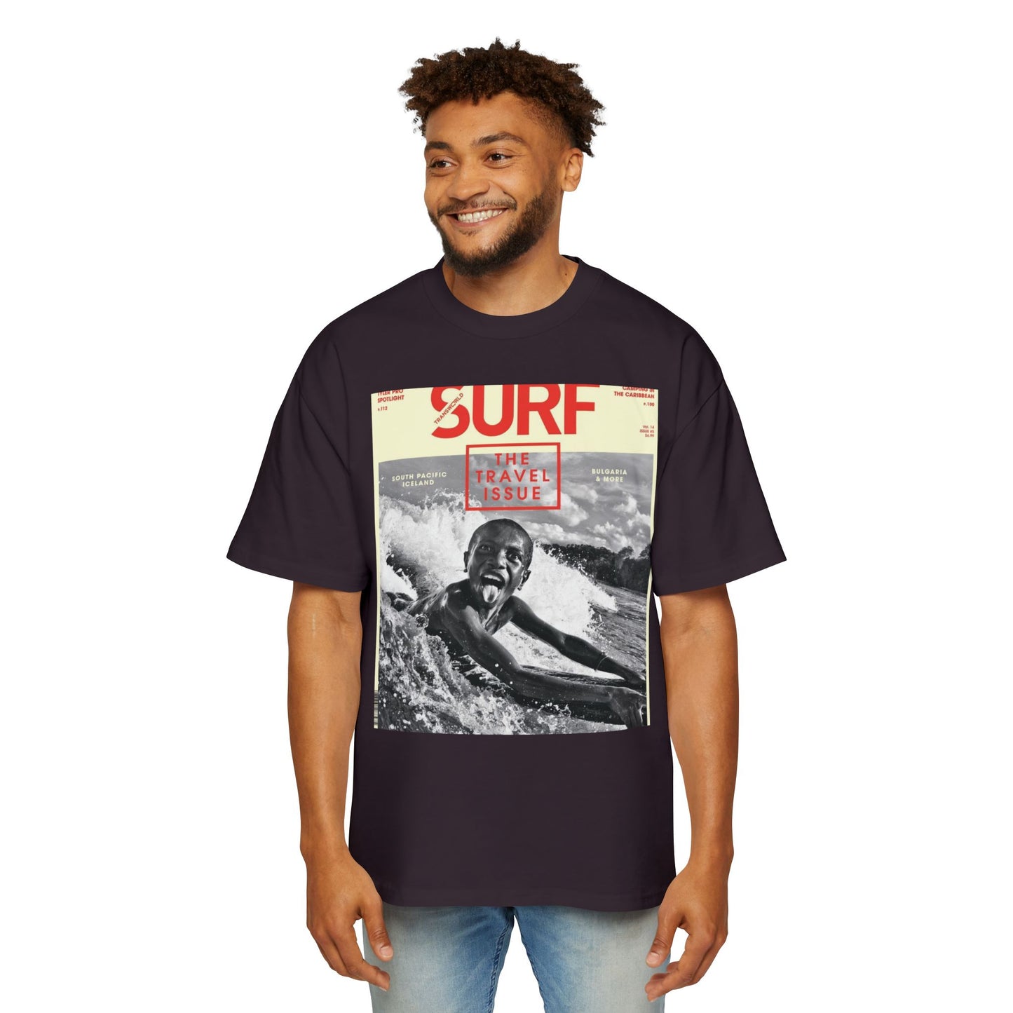Surf Magazine Graphic Tee — "Surf: The Wave Issue" Vintage Beach Shirt