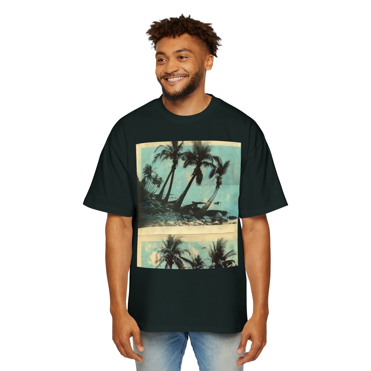 T-Shirt — Vintage Palm Beach Graphic Tee (Retro Tropical Sunset)