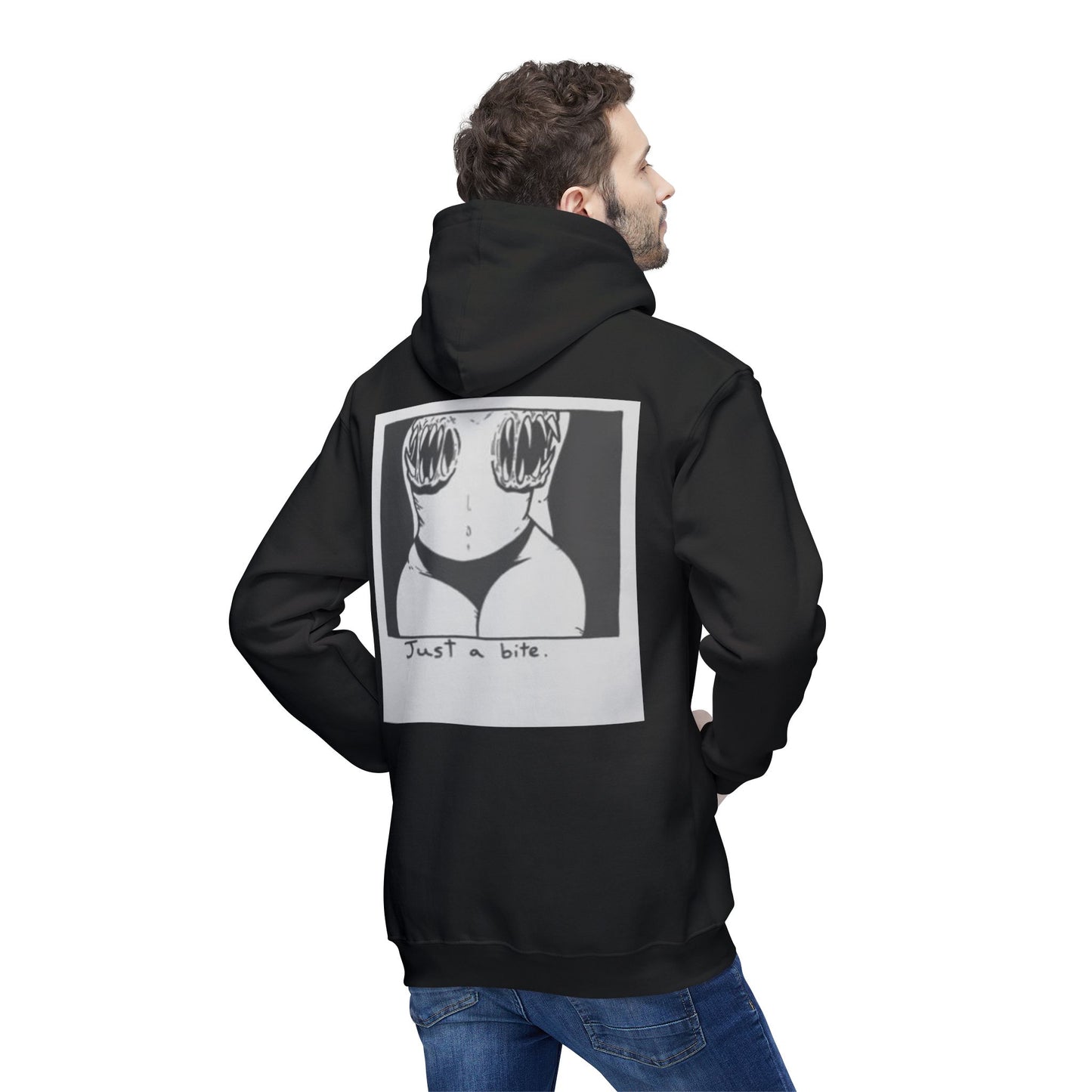 Unisex Hooded Sweatshirt with 'Just a Bite' Design - Casual Comfort for Every Occasion