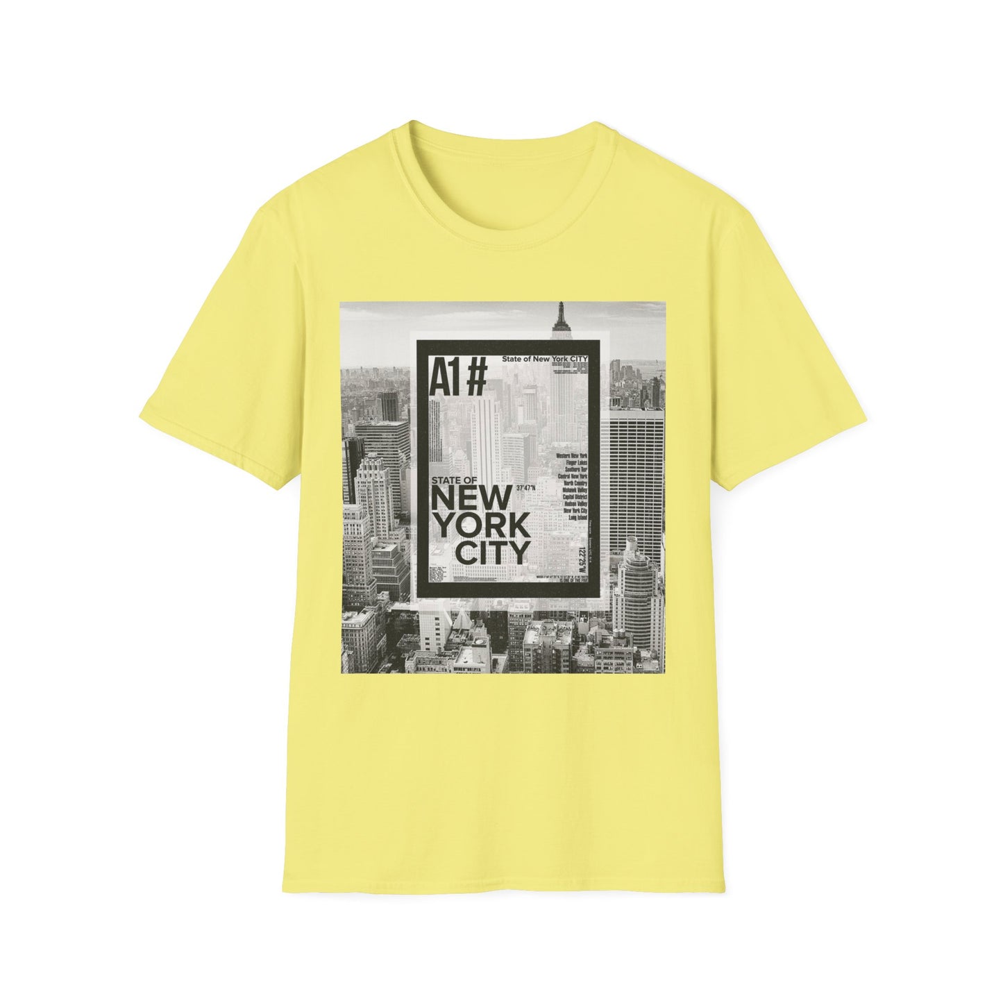 NYC Graphic Unisex Softstyle T-Shirt | Casual Wear, Street Style, Unique Gift, Travel Souvenir, City Life