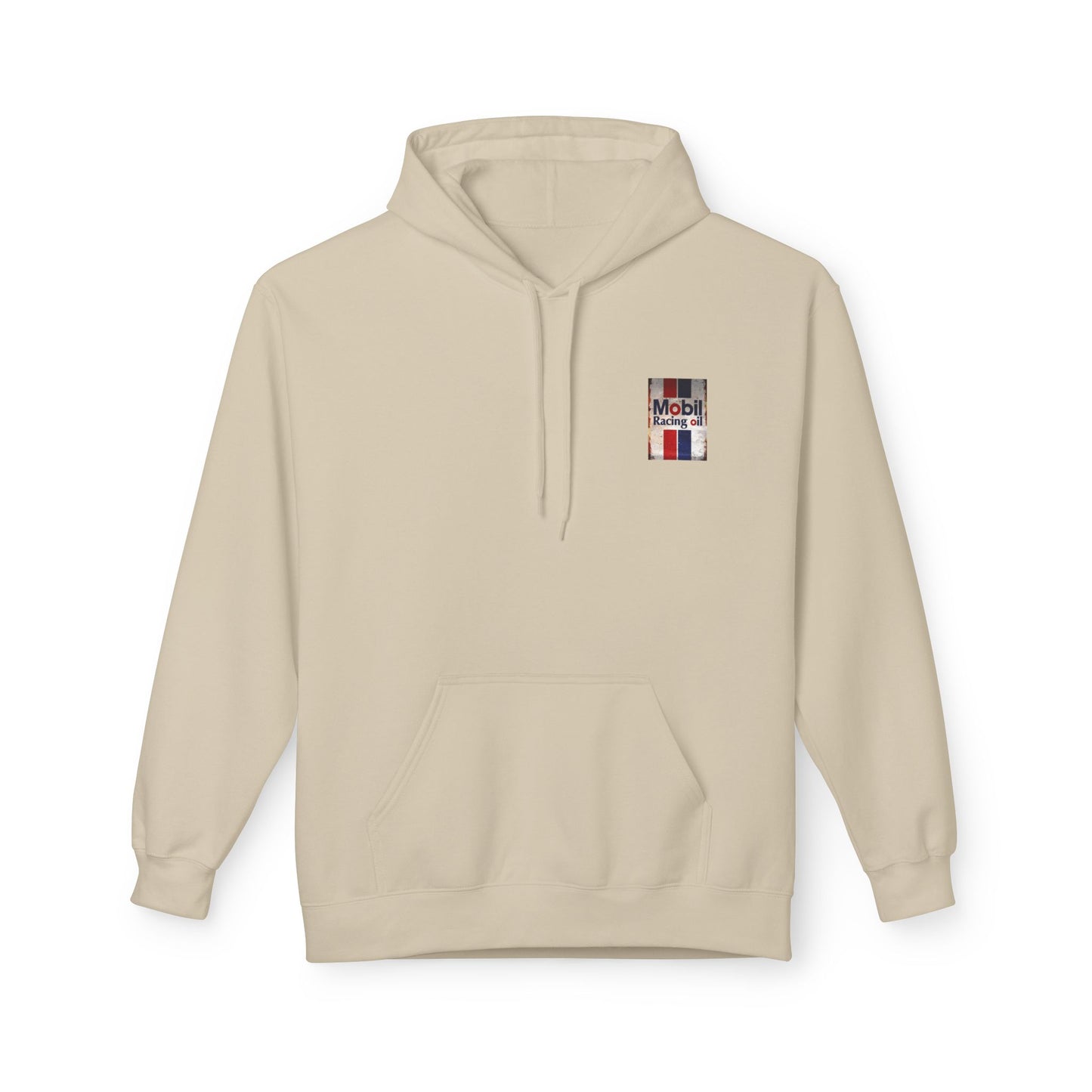 Retro Mobil Racing Oil Fleece Hoodie for Motorsport Enthusiasts