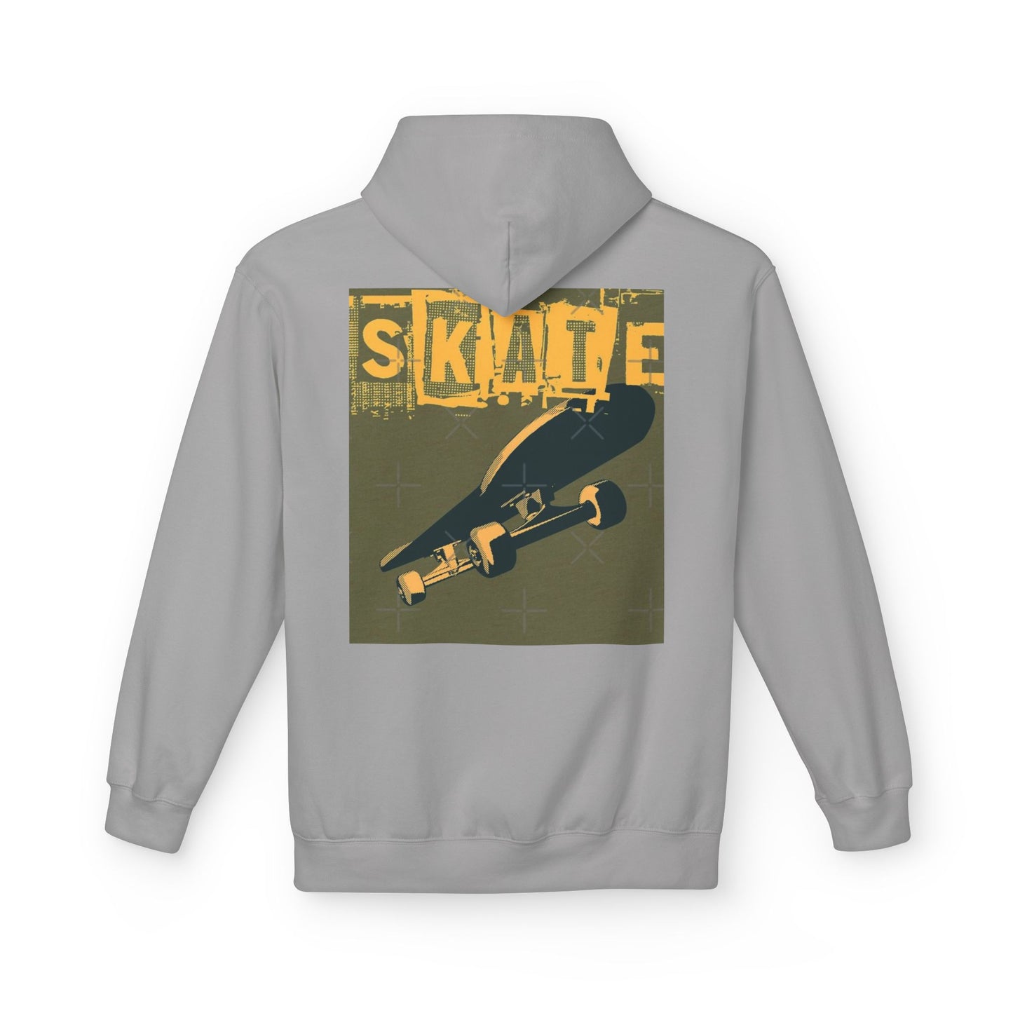 Skateboard Graphic Hoodie, Unisex Fleece Hoodie, Casual Streetwear, Gift for Skate Lovers, Cool Layer for Every Occasion
