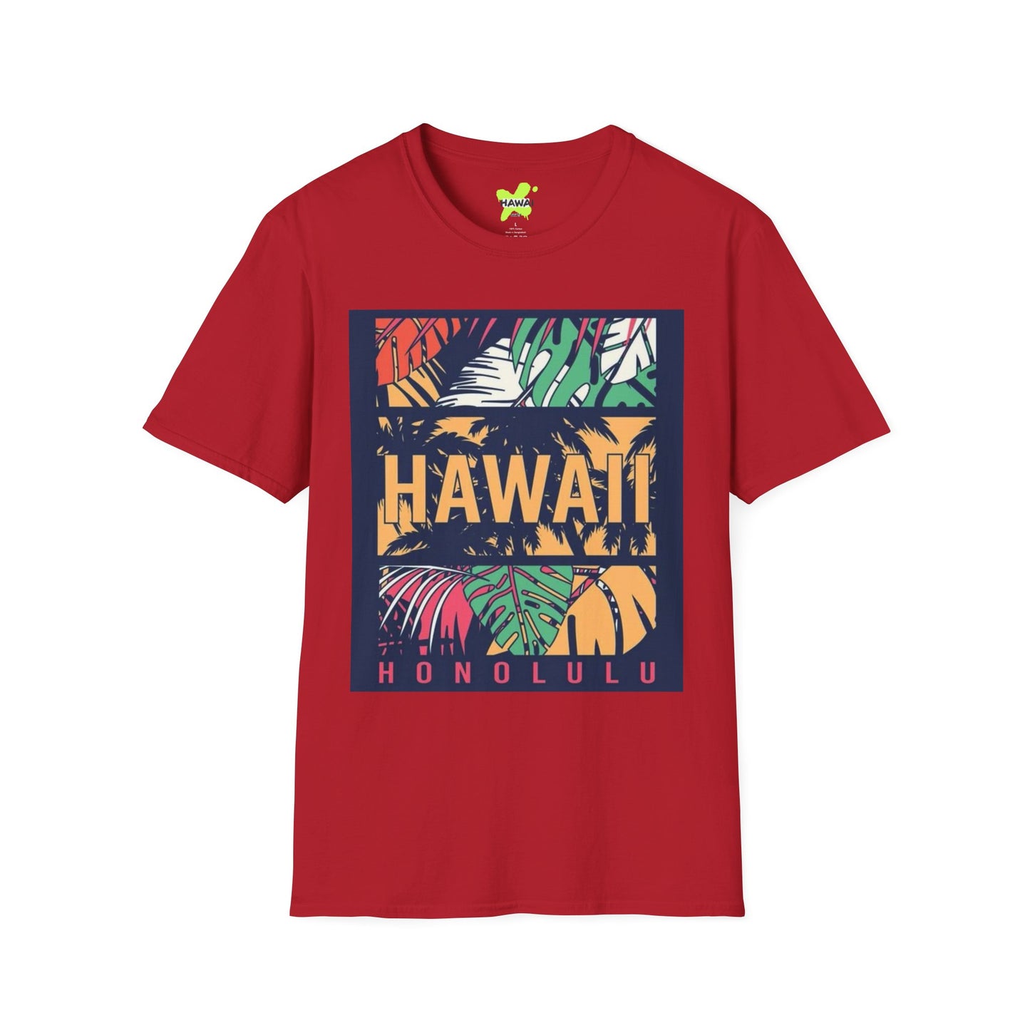 Hawaii Themed Unisex Softstyle T-Shirt | Tropical Vibes Tee