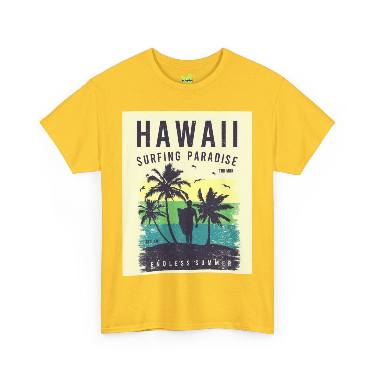 Hawaii Surfing Paradise Unisex Heavy Cotton Tee - Endless Summer Vibe