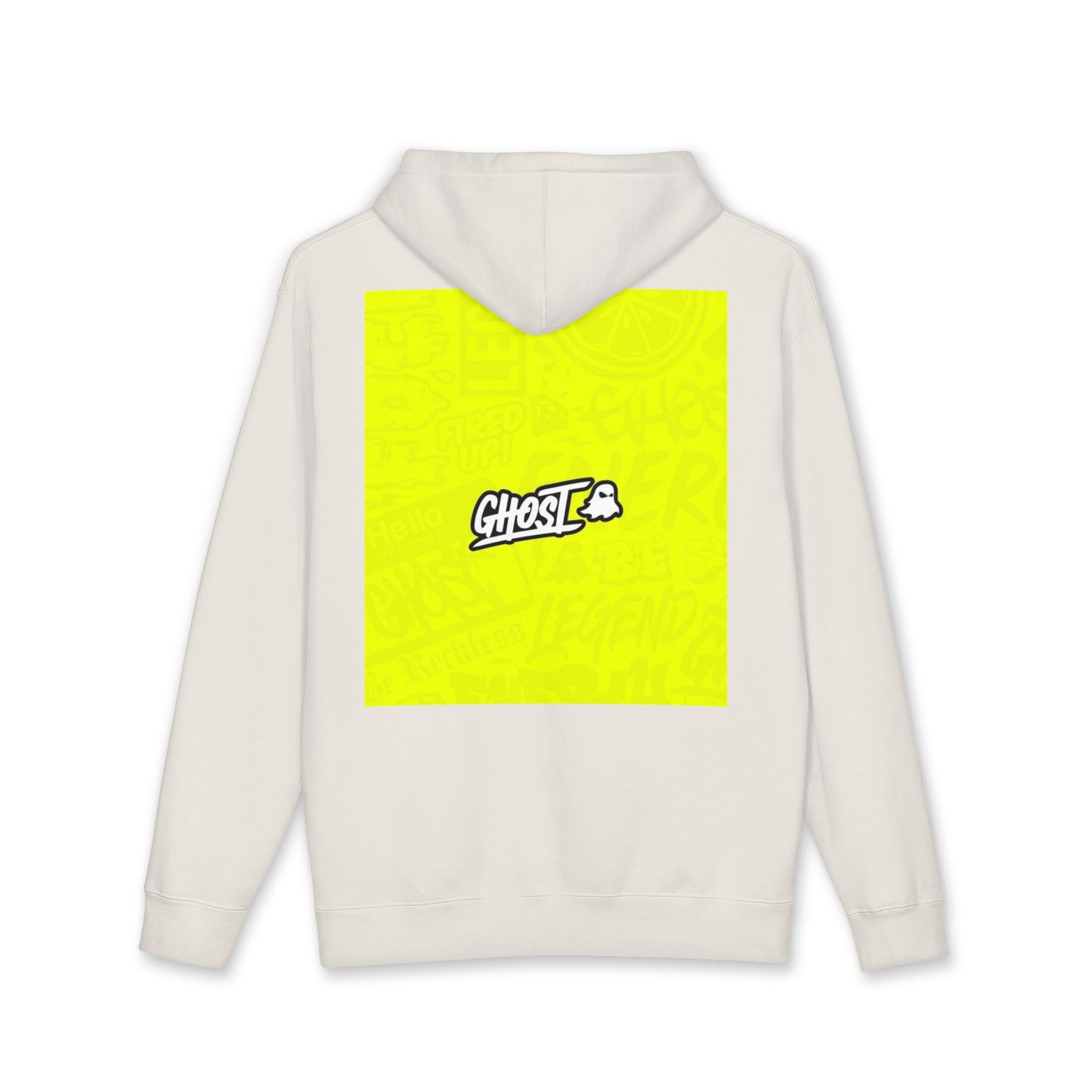 Realist Ghost Hoodie — Neon Yellow Graphic Pullover