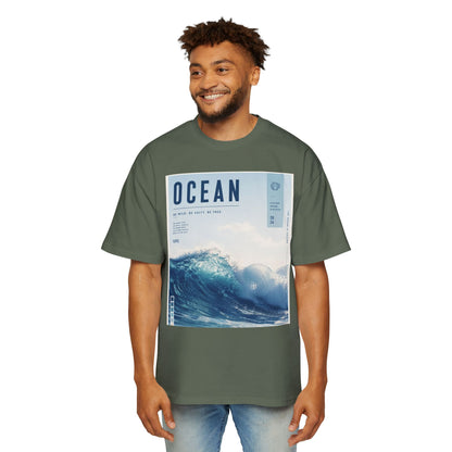 Ocean Wave Graphic Tee — "OCEAN" Coastal Photo Print T-Shirt