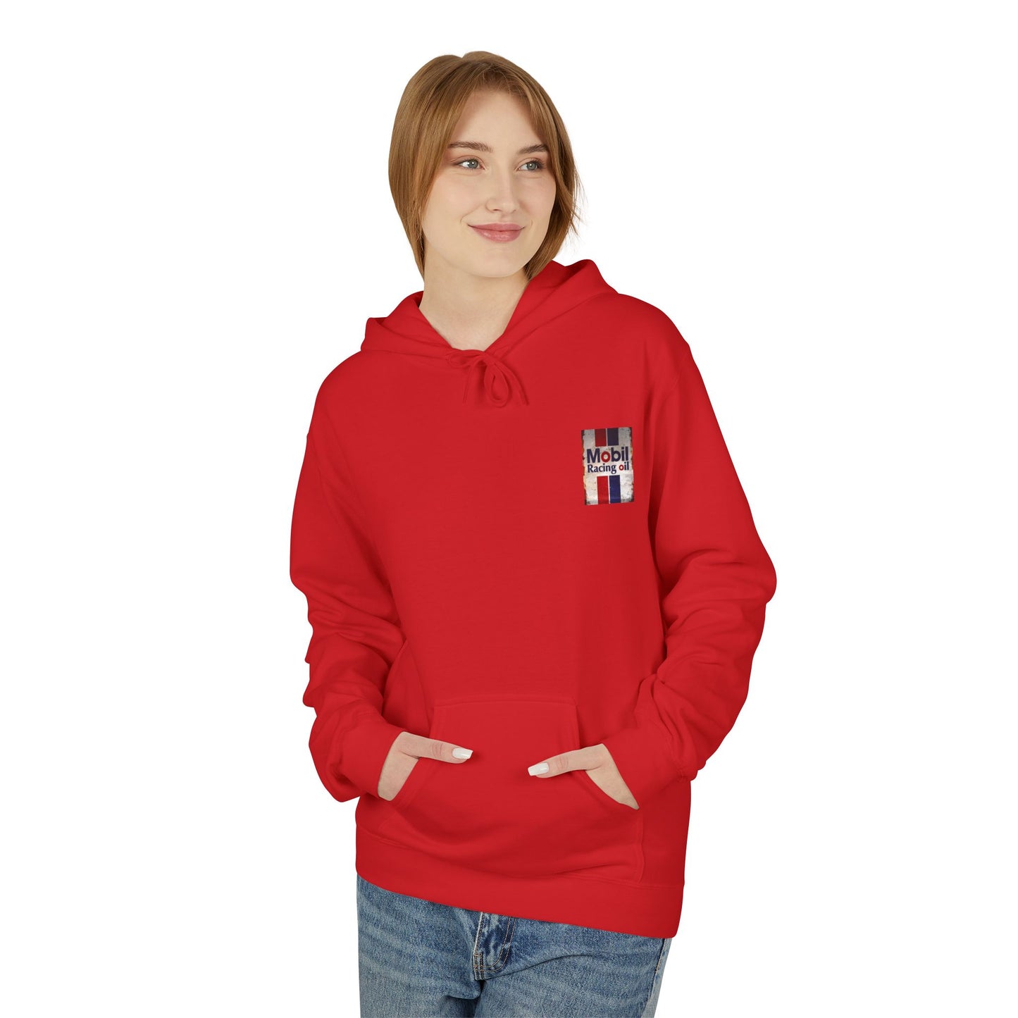 Retro Mobil Racing Oil Fleece Hoodie for Motorsport Enthusiasts