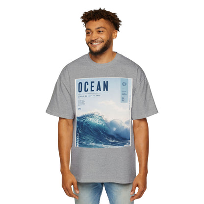 Ocean Wave Graphic Tee — "OCEAN" Coastal Photo Print T-Shirt