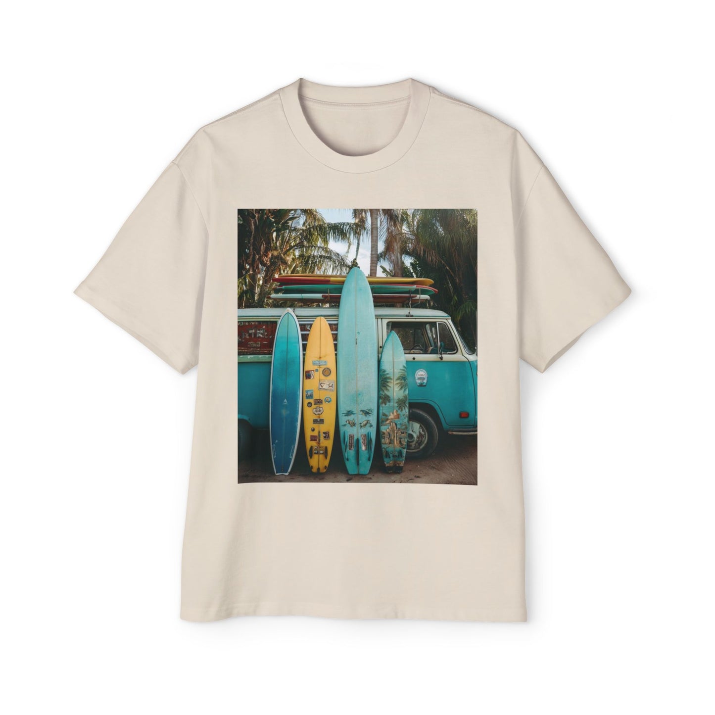 Surf Van Photo T‑Shirt — Vintage Surfboard Beach Tee