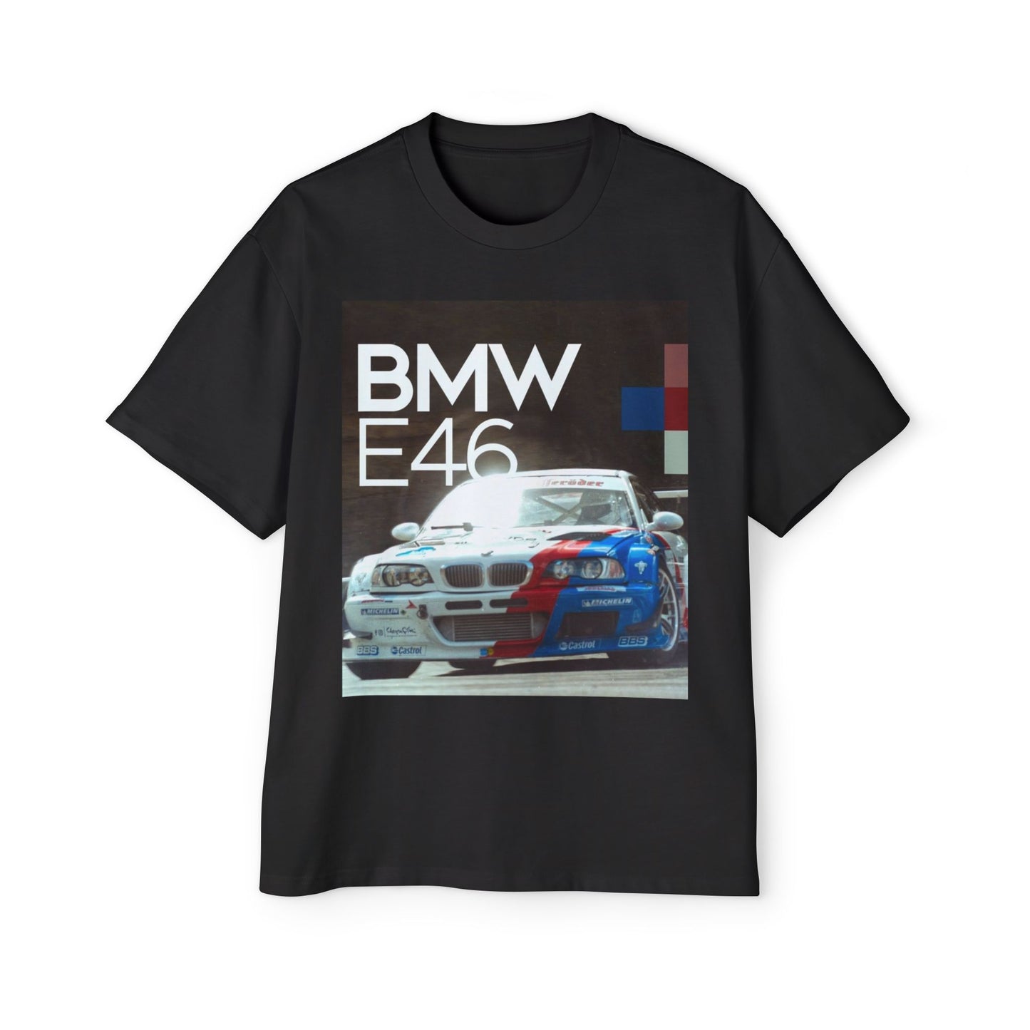 BMW E46 Racing Tee — Mens Oversized Car Graphic T-Shirt