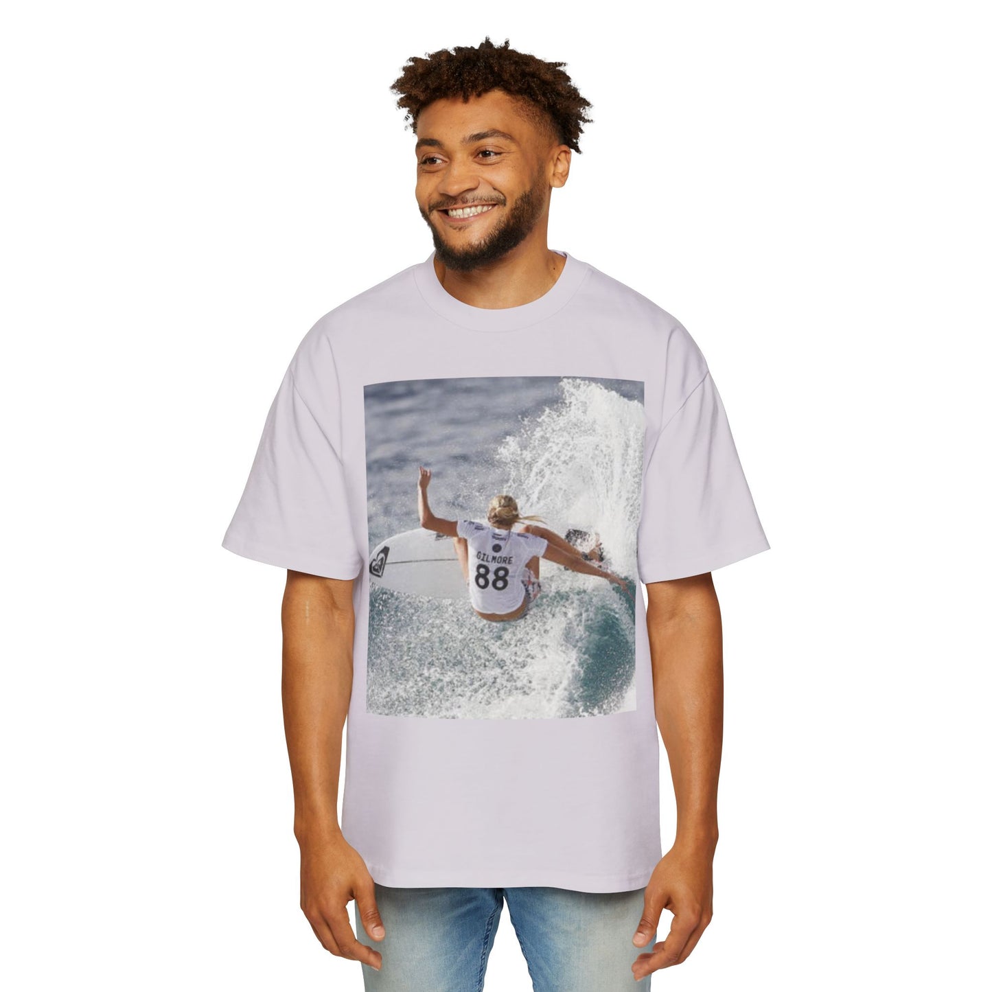Surf Photo Oversized Tee — Wave Rider Graphic T-Shirt