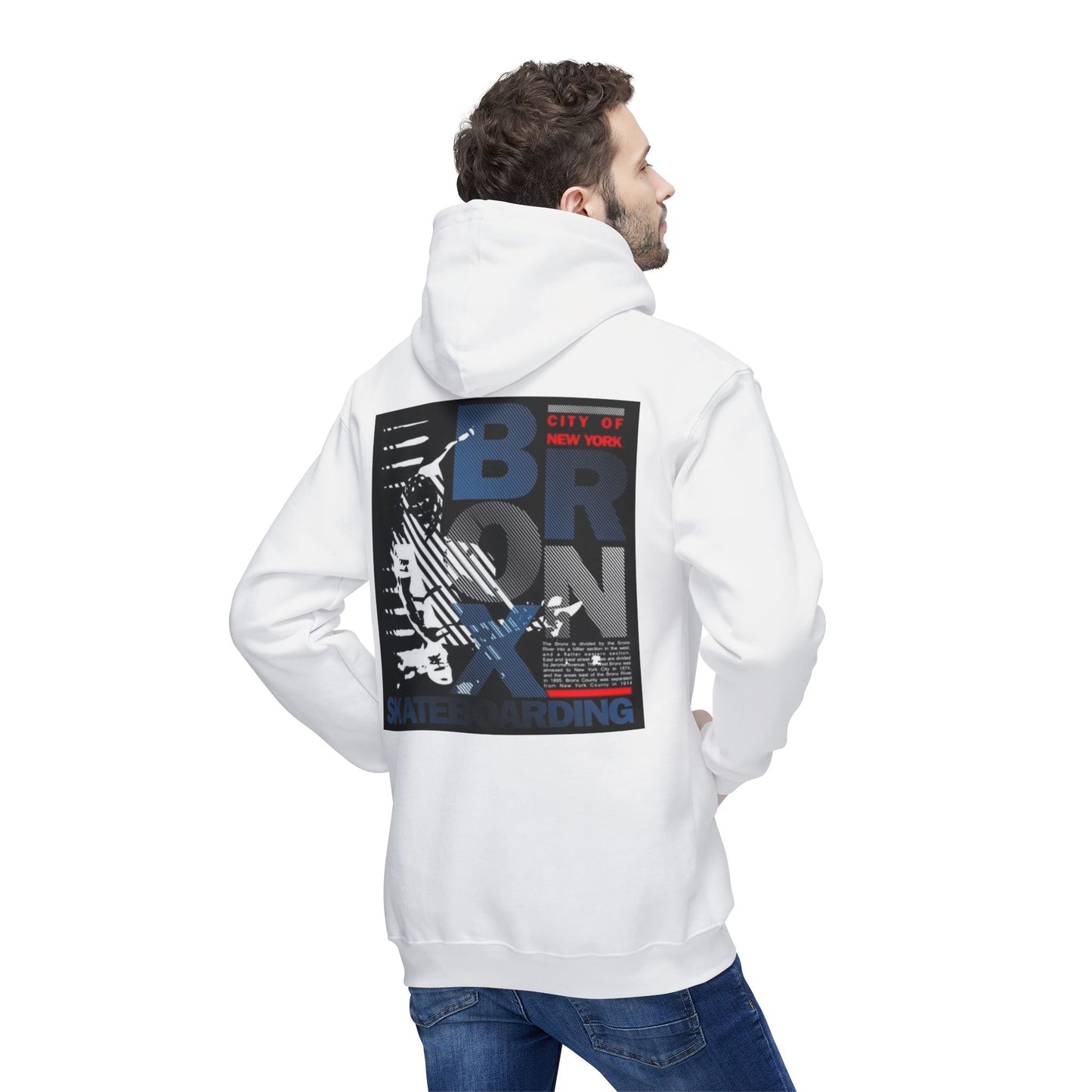 Bronx Skateboarding Unisex Hooded Sweatshirt | Urban Fashion, Gift for Skaters, Casual Streetwear, Graphic Hoodie, Cool Layering Piece