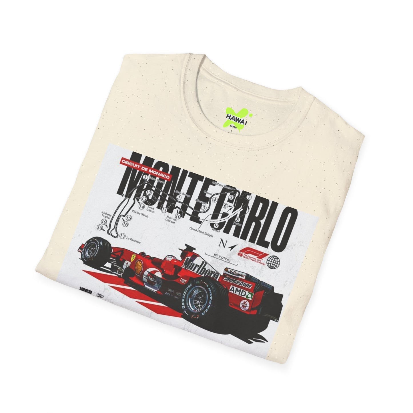 Monte Carlo Racing Graphic T-Shirt - Unisex Softstyle Tee for Car Enthusiasts