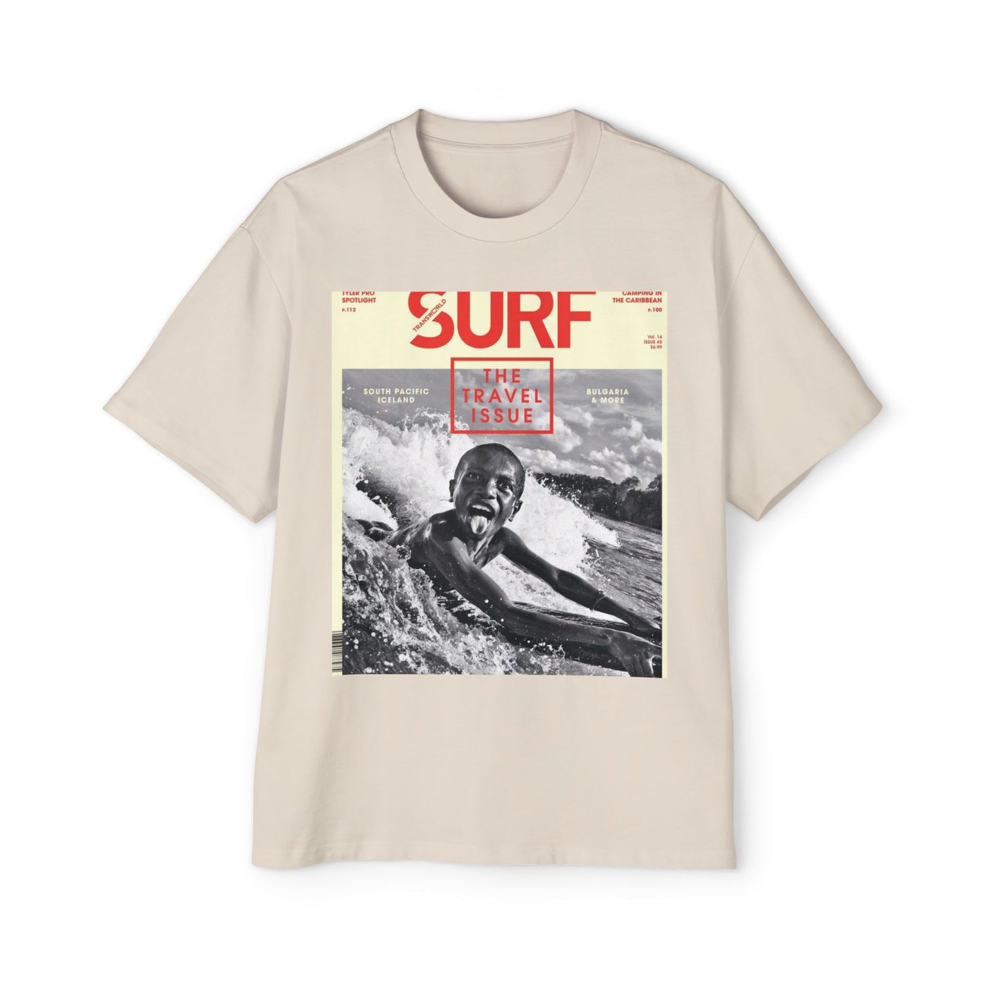 Surf Magazine Graphic Tee — "Surf: The Wave Issue" Vintage Beach Shirt