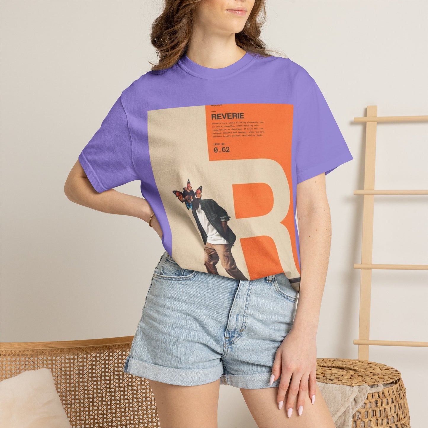 Reverie Skateboard Graphic T‑Shirt — Vintage R Letter Streetwear Tee