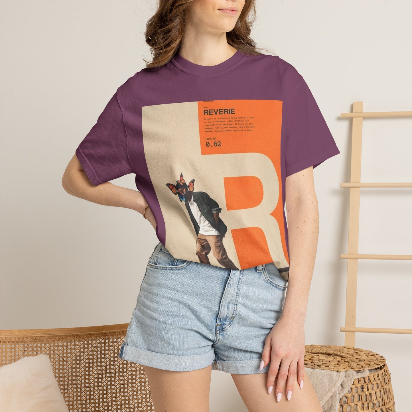 Reverie Skateboard Graphic T‑Shirt — Vintage R Letter Streetwear Tee