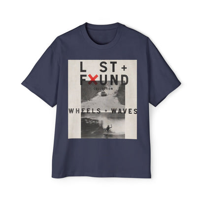 Lost & Found 'Wheels + Waves' Graphic Tee — Oversized Men's Surf Skate Shirt