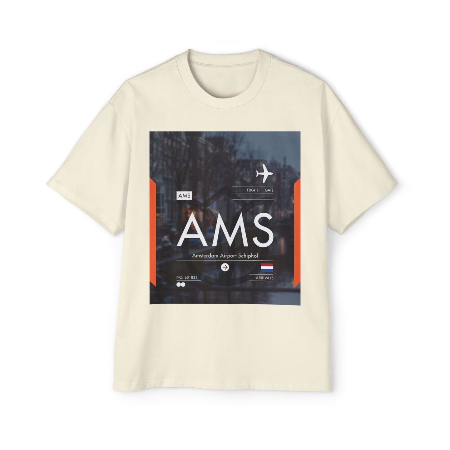 AMS Amsterdam Airport Tee — Travel-Inspired Graphic T-Shirt