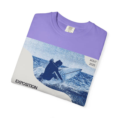 Bleu Sauvage Surf Poster T-Shirt — Vintage French Surfing Graphic Tee