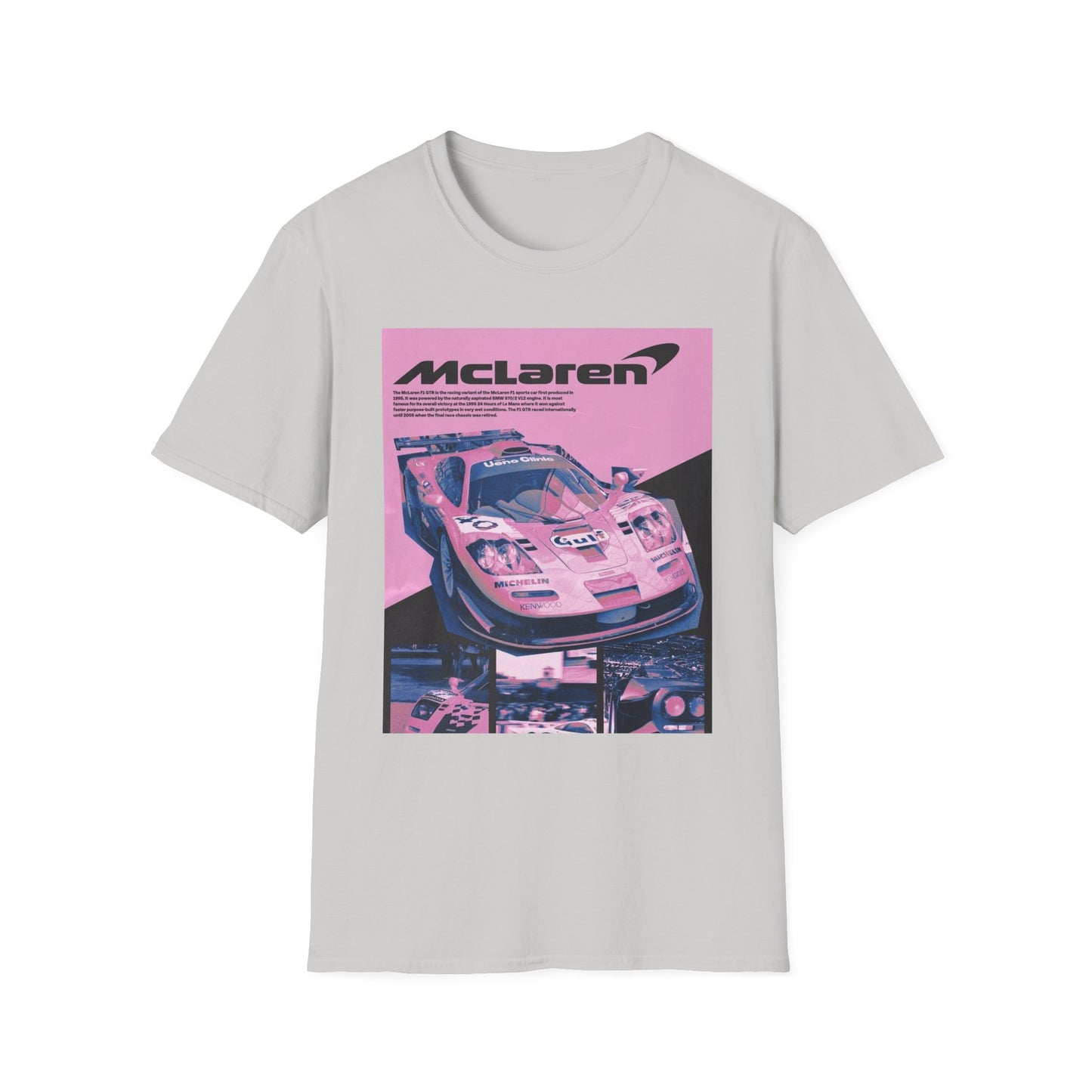 Retro McLaren Racing T-Shirt - Unisex Softstyle Tee for Car Enthusiasts