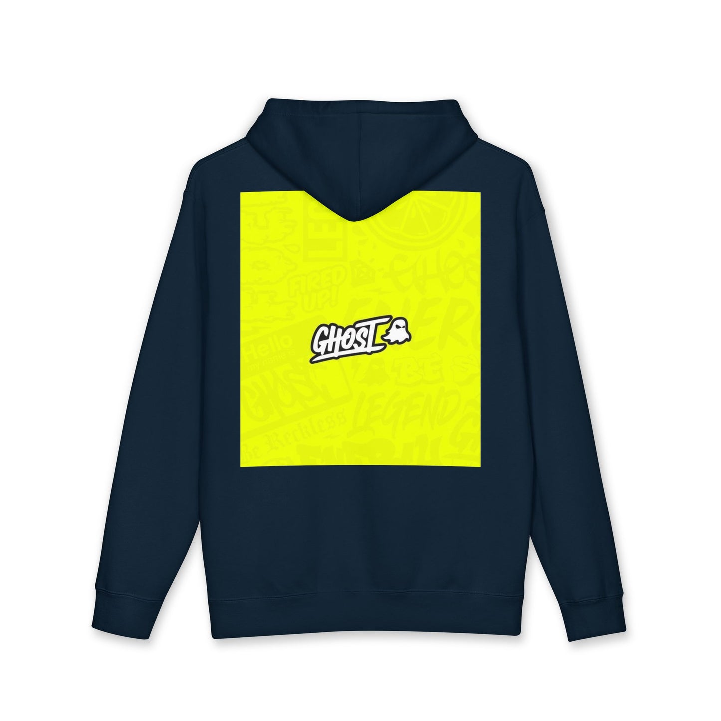 Realist Ghost Hoodie — Neon Yellow Graphic Pullover