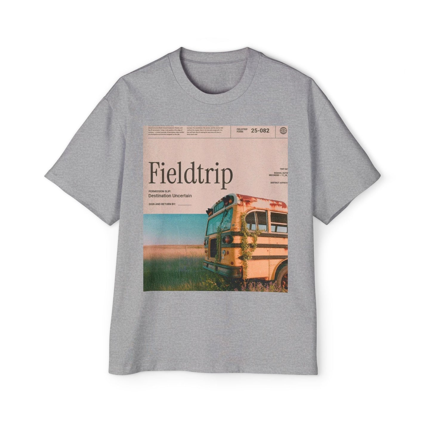 Fieldtrip Graphic Tee — Vintage School Bus Photo Print