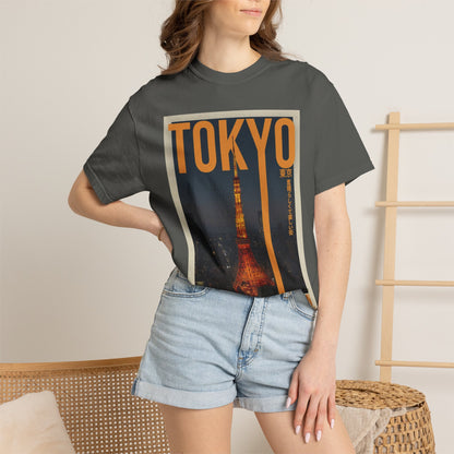 Tokyo Nightscape Graphic T-Shirt — Vintage Japan Tower Travel Poster Tee