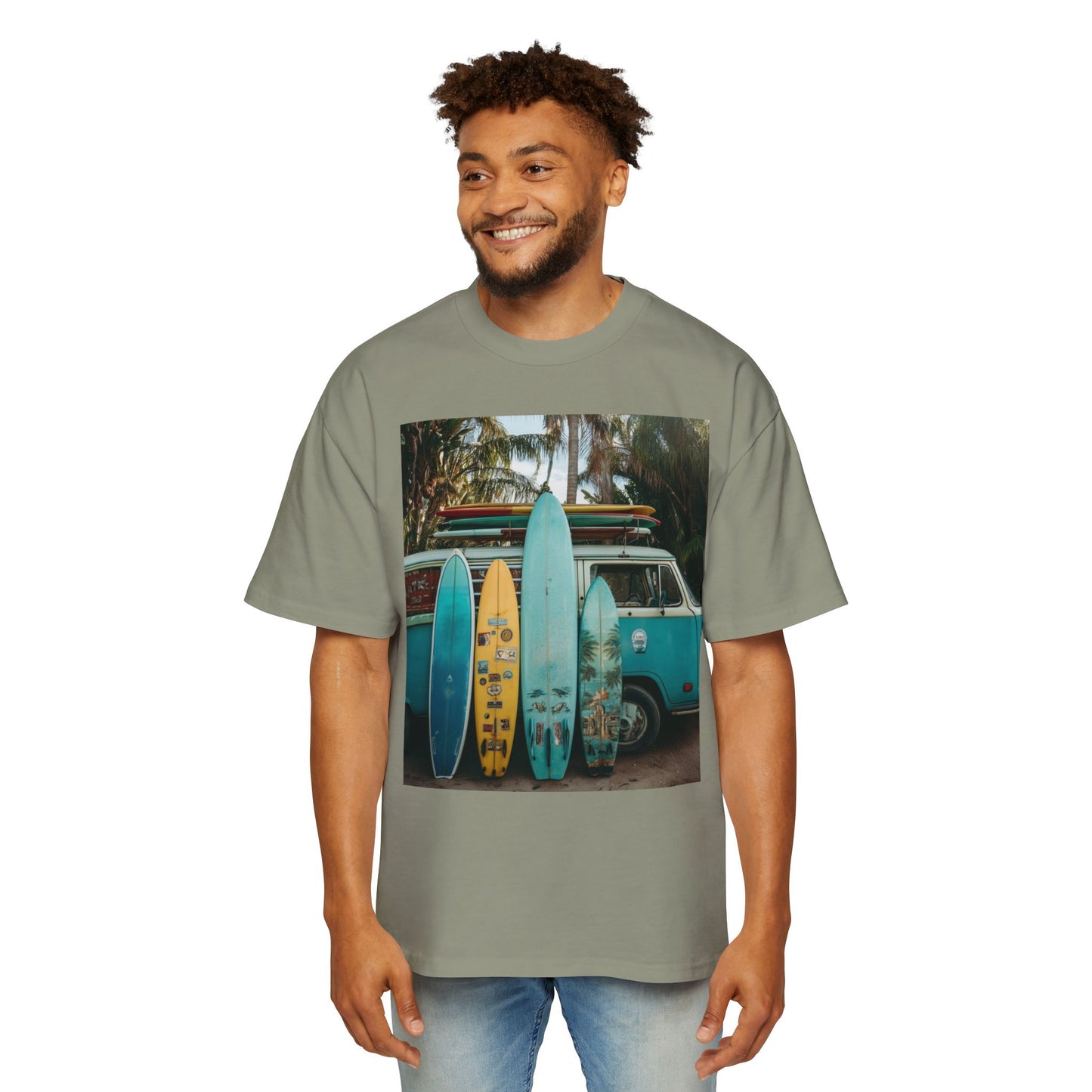 Surf Van Photo T‑Shirt — Vintage Surfboard Beach Tee