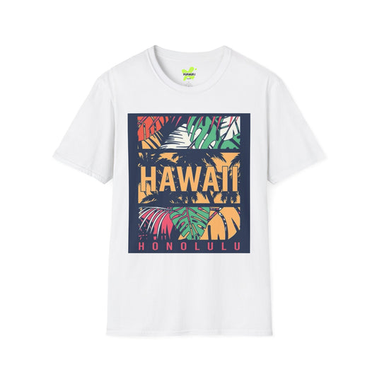 Hawaii Themed Unisex Softstyle T-Shirt | Tropical Vibes Tee