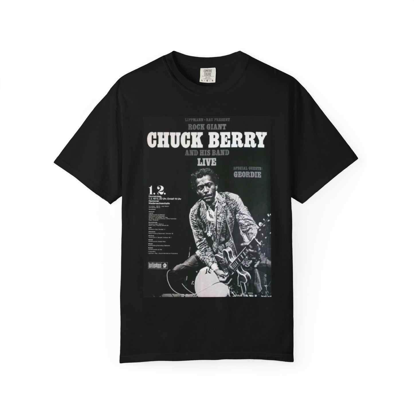 Retro Chuck Berry Live T-Shirt - Unisex Garment-Dyed Tee