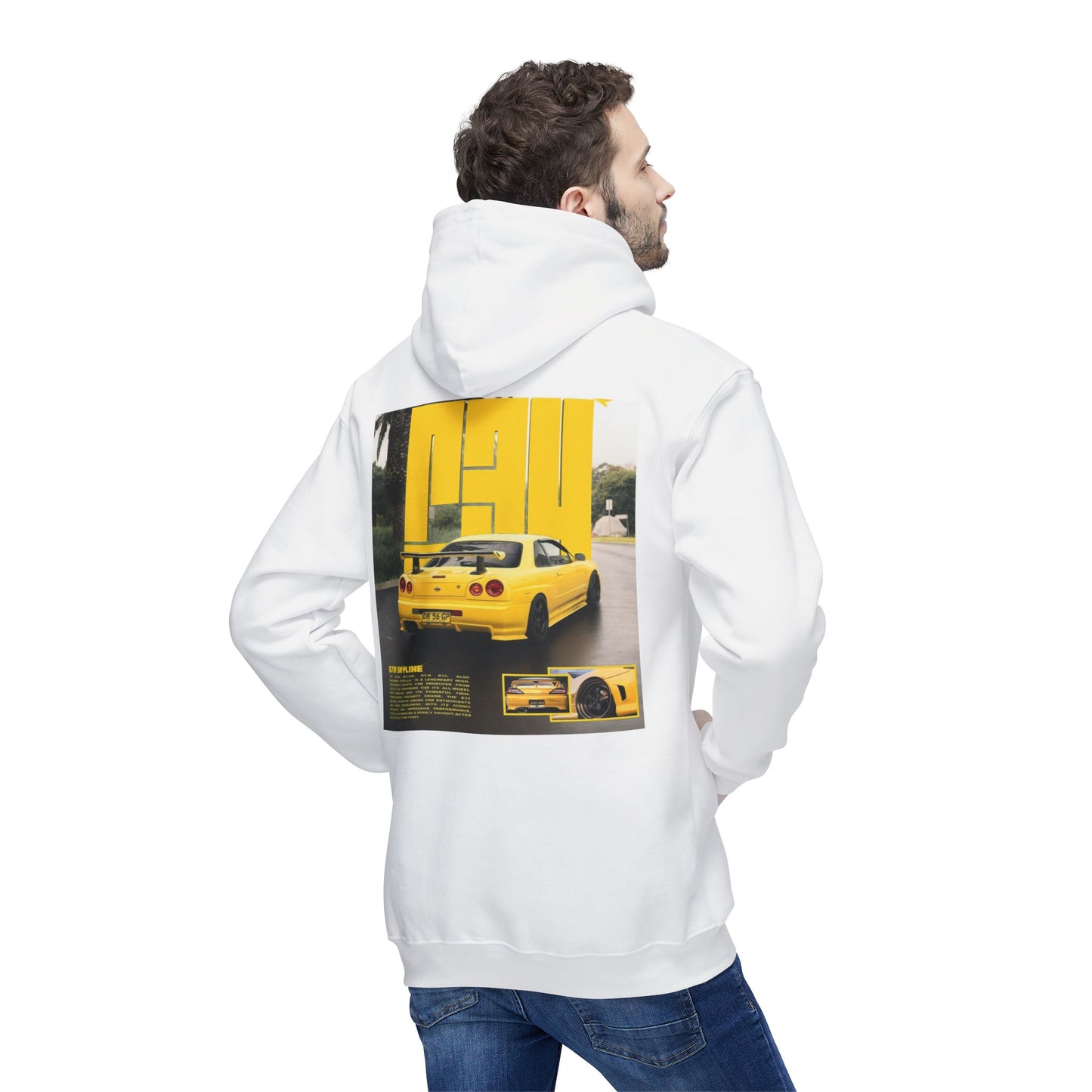 Unisex Hooded Sweatshirt - Retro Car Graphic - Made in the USA