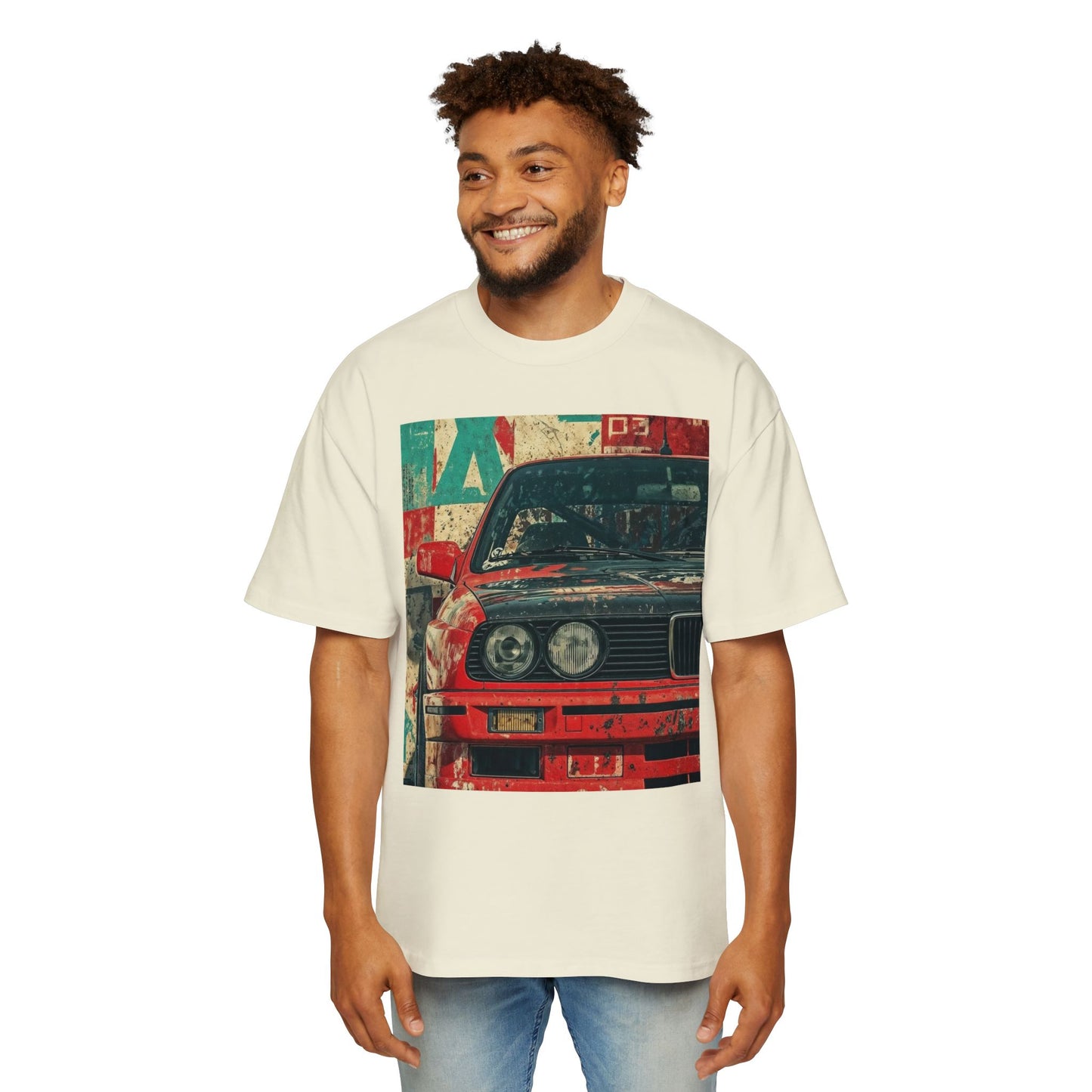 Vintage Racing Car Tee — Retro BMW Front Graphic T-Shirt