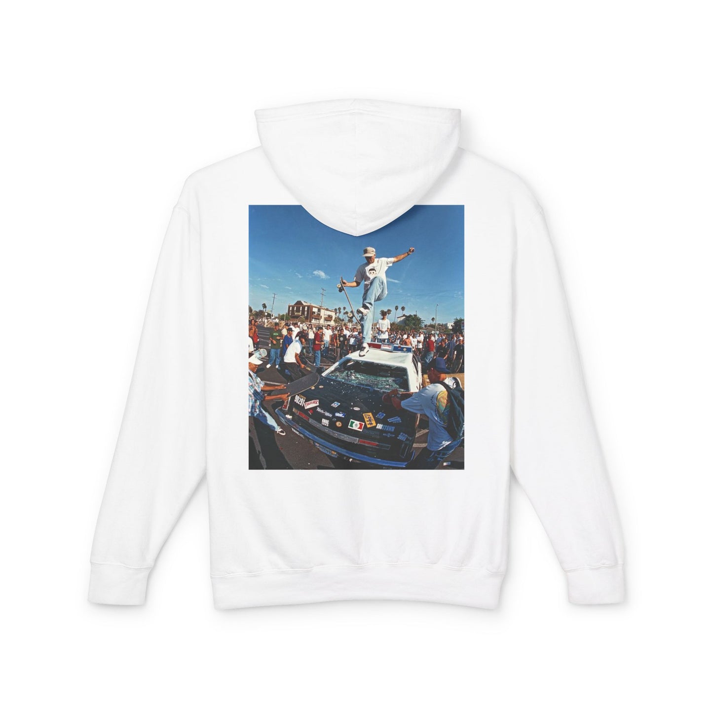 Unisex Lightweight Hooded Sweatshirt - Retro Street Vibe Graphic