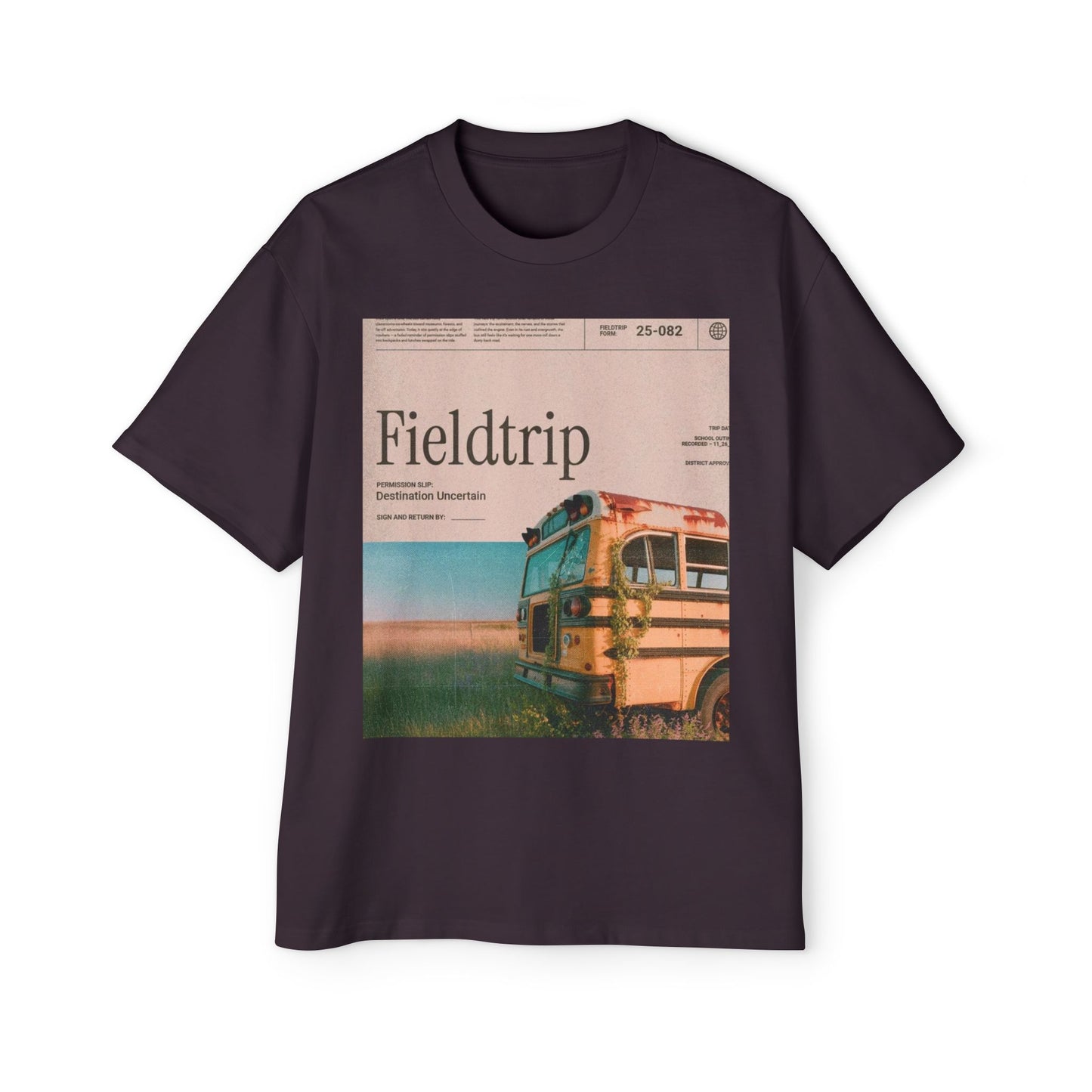 Fieldtrip Graphic Tee — Vintage School Bus Photo Print