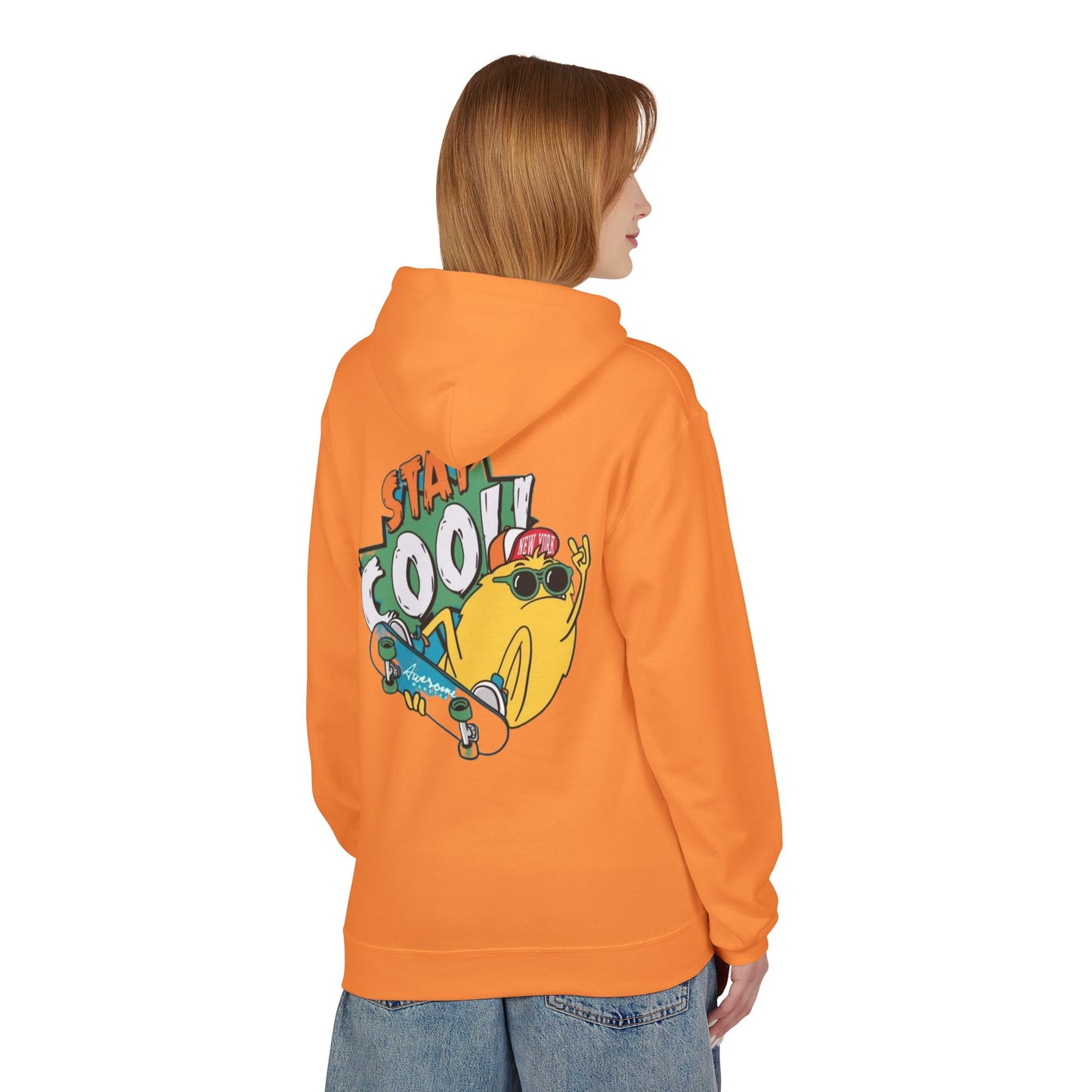 Stay Cool! Unisex Softstyle Fleece Hoodie - Fun & Comfy Skatewear
